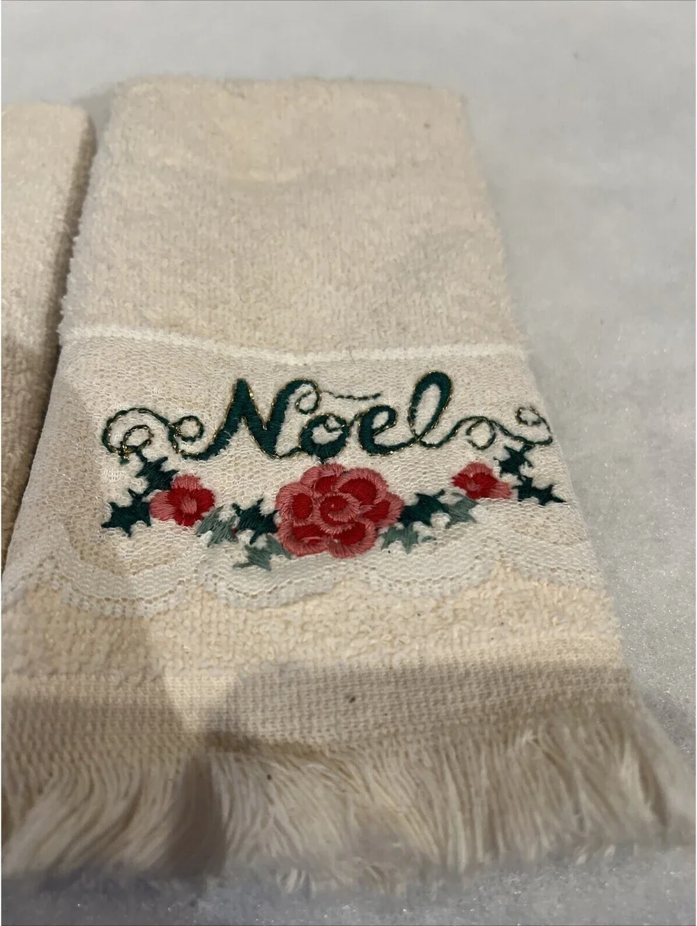 Vintage Made In America Small Hand Towels Christmas